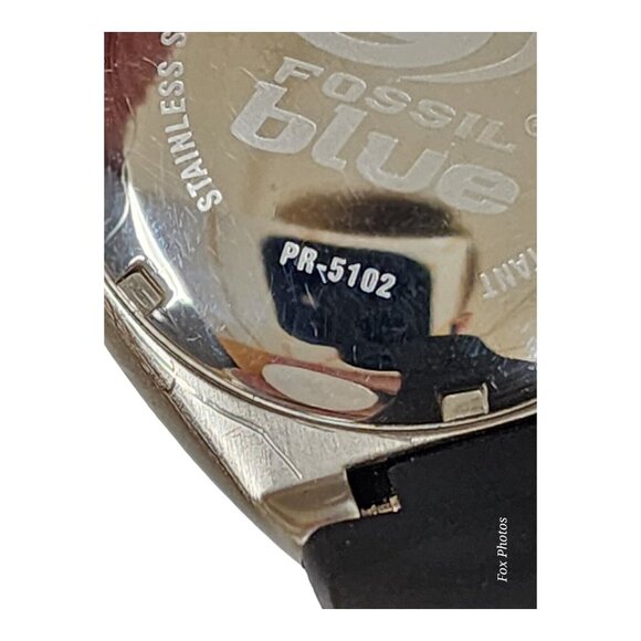 Vtg Fossil Blue PR-5102 Mens Watch MGD Miller Genuine Draft 40mm New Battery - Picture 8 of 15